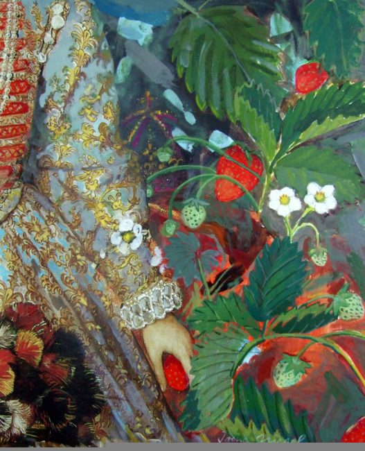 Queen & Royal Strawberries, From the Elizabeth I Series, Mixed Technique / Paper, 27 x 21 cm