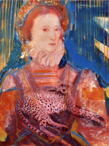 Queen & Royal Cat I, From the Elizabeth I Series, Mixed Technique / Paper, 28 x 21 cm