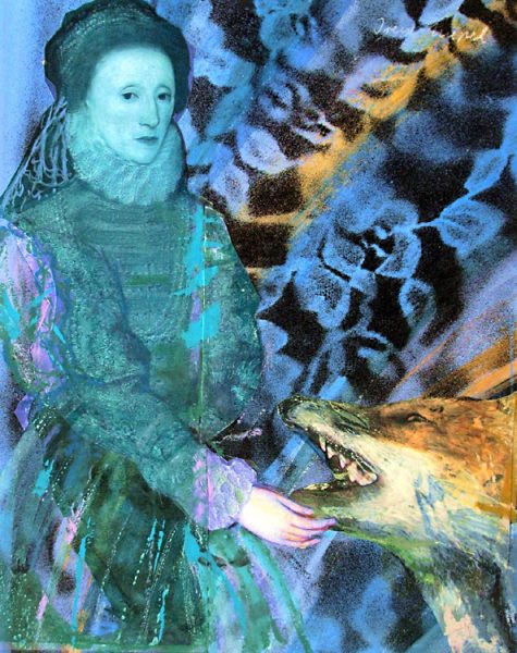 Queen & Royal Fox III, From the Elizabeth I Series, Mixed Technique / Paper, 27 x 21 cm