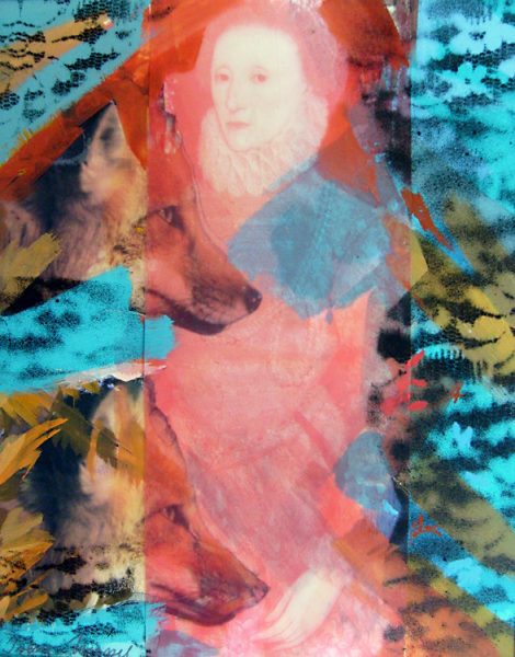 Queen & Royal Foxes I, From the Elizabeth I Series, Mixed Technique / Paper, 27 x 21 cm