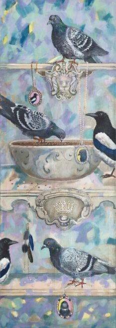 Castle Ghosts, Acrylic / Cotton, 185 x 65 cm