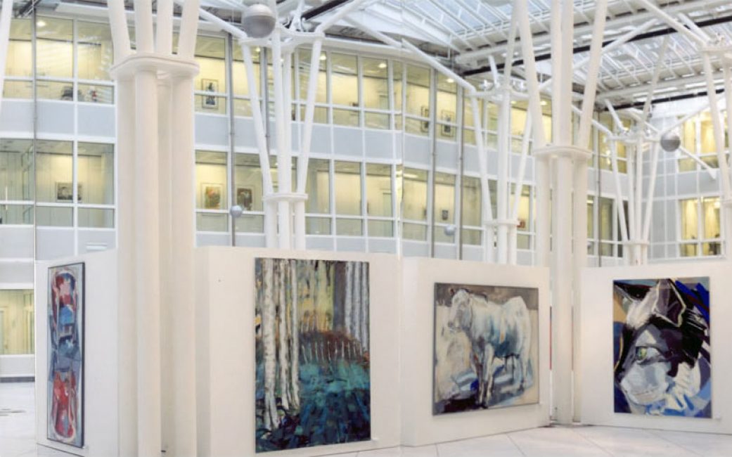 Ausstellung im Atrium der Investitionsbank Berlin, 2005 Exhibition in the atrium of the Investitionsbank Berlin, 2005